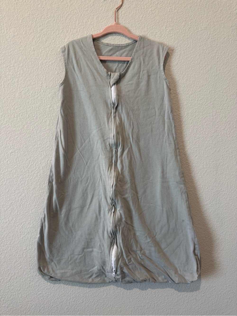 Sleeveless Light Sage Zip-Front Sleep Sack